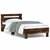 vidaXL Bed Frame without Mattress with LED Lights Smoked Oak 90x200 cm
