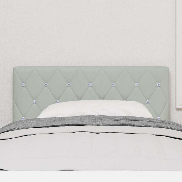 vidaXL LED Headboard with LED Strip Lights Light Grey 90 cm Polyester