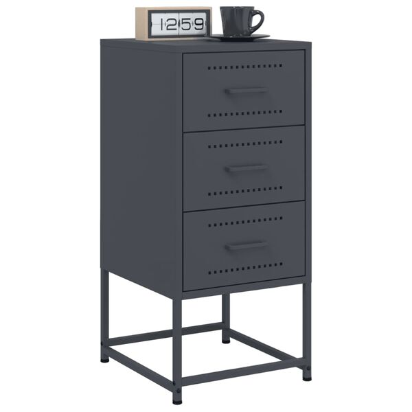 vidaXL Bedside Cabinet Anthracite 36x39x78 cm Steel
