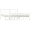 vidaXL Metal Bed Frame without Mattress with Footboard White 160x200cm