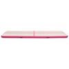 vidaXL Inflatable Gymnastics Mat with Pump 700x100x15 cm PVC Pink