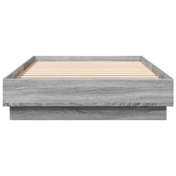 vidaXL Bed Frame without Mattress Grey Sonoma 90x200 cm Engineered Wood