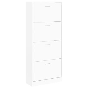 vidaXL Shoe Cabinet White 63x24x147 cm Engineered Wood