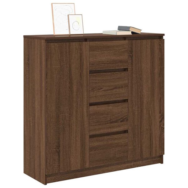 vidaXL Sideboard with Drawers Brown Oak 100.5x35x98.5 cm Engineered Wood
