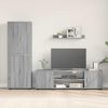 vidaXL TV Cabinet Set Wall-mounted 4 pcs Grey Sonoma Engineered wood