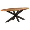 vidaXL Dining Table Oval 200x100x75 cm Solid Reclaimed Wood