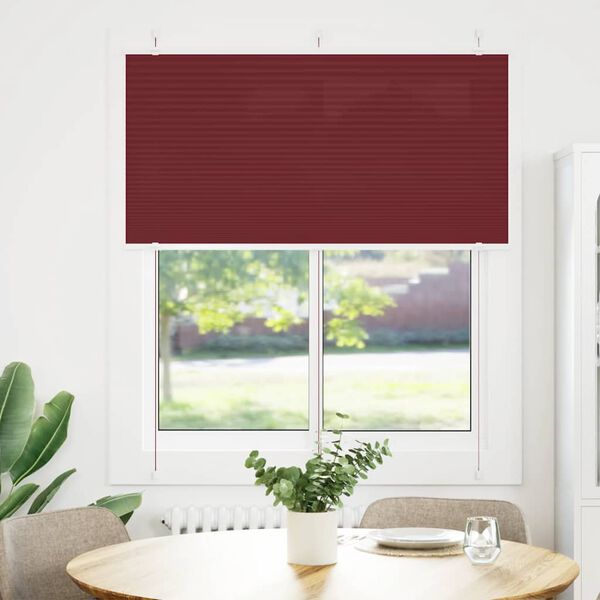 vidaXL Pleated Blind Bordeaux Red 115x150 cm Fabric Width 114.4 cm Polyester