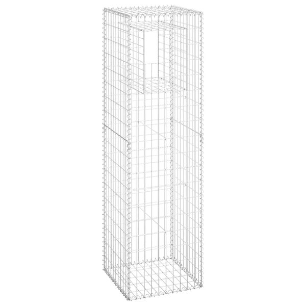 vidaXL Gabion Basket Posts 2 pcs 50x50x180 cm Iron
