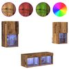 vidaXL TV Wall Cabinets Wall-mounted 4 pcs Old Wood Engineered Wood