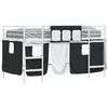 vidaXL Kids'Bunk Bed Frame with Curtains White and Black 107 x 203 cm