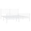vidaXL Metal Bed Frame without Mattress with Footboard White 200x200cm