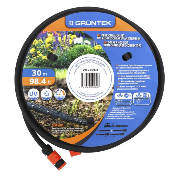 GR&Uuml;NTEK Drip Hose Kit 30 m Black
