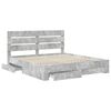 vidaXL Bed Frame Concrete Grey 200 x 200 cm Engineered Wood