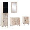 vidaXL Bathroom Furniture Set with Drawer 4 pcs White Solid Mango Wood
