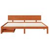 vidaXL Bed Frame with Headboard Wax Brown 180 x 200 cm Solid Pine Wood