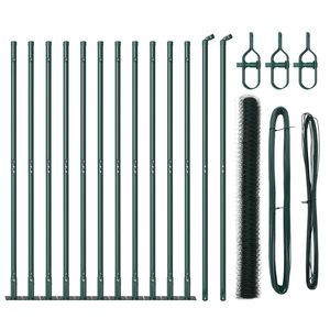 vidaXL Hexagonal Fence with Concrete Base 25 x 1.6 m PVC-Coated Steel