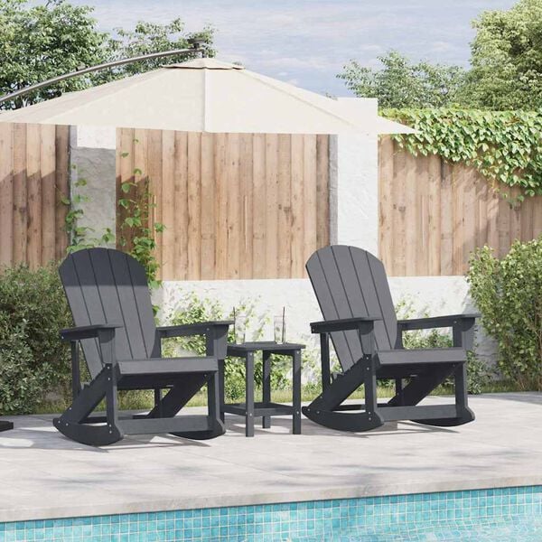 vidaXL Garden Lounge Set 3 pcs Light Grey HDPE
