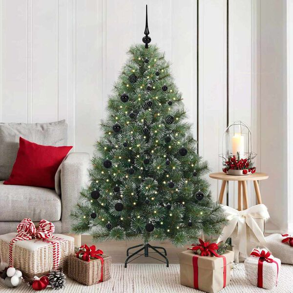 vidaXL Artificial Christmas Tree with 150 LEDs Green 150 cm PE and PVC