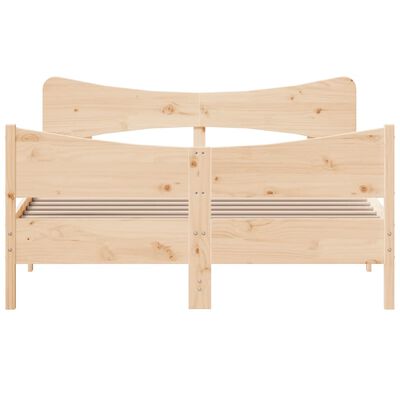 vidaXL Bed Frame with Headboard 140x200 cm Solid Wood Pine