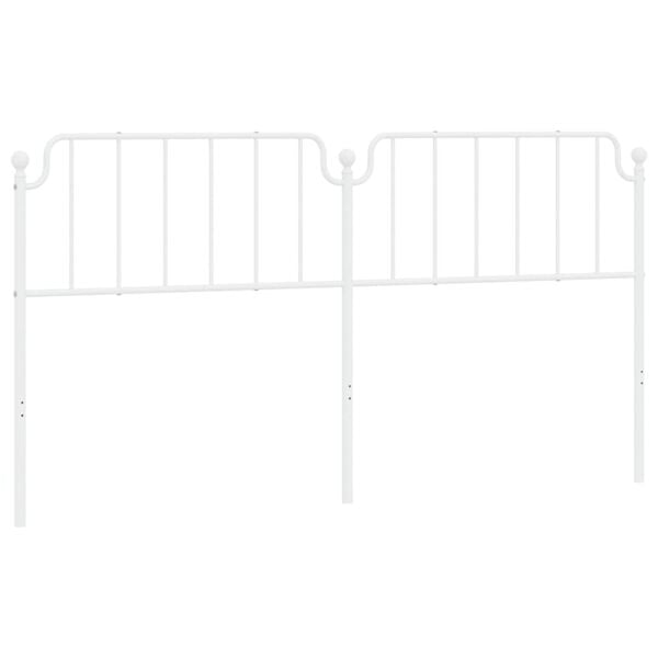 vidaXL Metal Replace Headboard White 200 cm