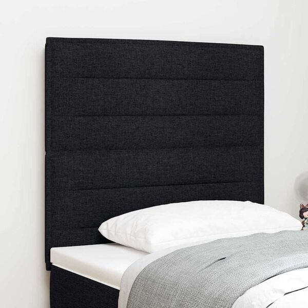 vidaXL LED Headboard with LED Strip Lights Black 100 cm Polyester