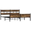 vidaXL Metal Bed Frame without Mattress Smoked Oak 193x203 cm