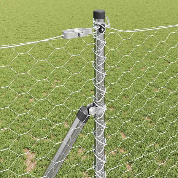 vidaXL Fence Post Silver 50 x 1.4 m (50 mm mesh) Steel