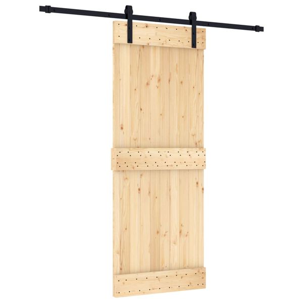 vidaXL Sliding Door with Hardware Set 80x210 cm Solid Wood Pine