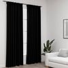 vidaXL Linen-Look Blackout Curtains with Hooks 2 pcs Black 140x245 cm