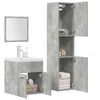vidaXL 4 Piece Bathroom Furniture Set Concrete Grey Engineered Wood