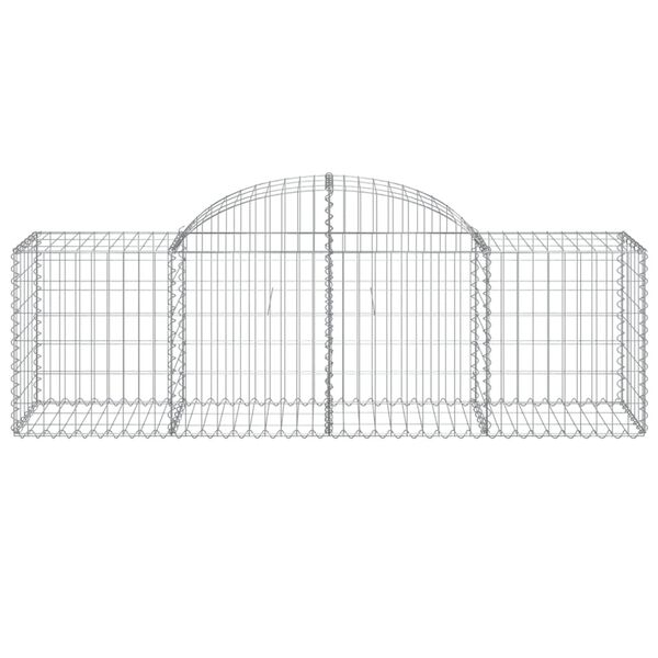vidaXL Arched Gabion Baskets 6 pcs 200x50x60/80 cm Galvanised Iron