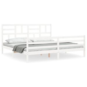 vidaXL Bed Frame without Mattress White 200x200 cm Solid Wood
