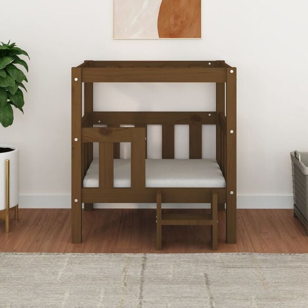 vidaXL Dog Bed Honey Brown 65.5x50.5x70 cm Solid Wood Pine