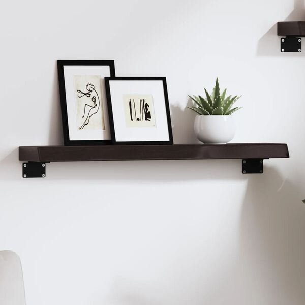 vidaXL Wall Shelf Dark Brown 60x10x4 cm Treated Solid Wood Oak