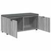 vidaXL Hall Bench with Cushion with Door Grey Sonoma 100 x 38 x 46 cm