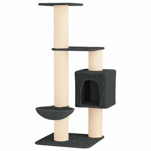 vidaXL Cat Tree with Sisal Scratching Posts Dark Grey 137 cm