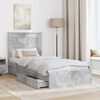 vidaXL Storage Bed Concrete Grey 90 x 190 cm Engineered Wood