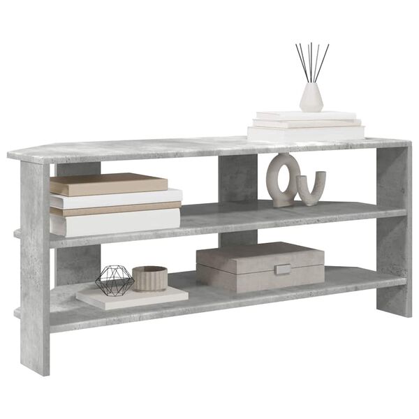 vidaXL Corner TV Cabinet Concrete Grey 102x40.5x45cm Engineered Wood
