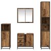 vidaXL Bathroom Furniture Set with Door 4 pcs Old wood Engineered wood