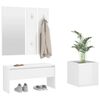vidaXL Hallway Furniture Set High Gloss White Engineered Wood