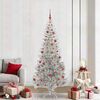 vidaXL Christmas Tree with 300 LEDs with Stand Silver 210 cm PET