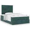 vidaXL Ottoman Bed with Mattresses Dark Green 120x200cm Velvet