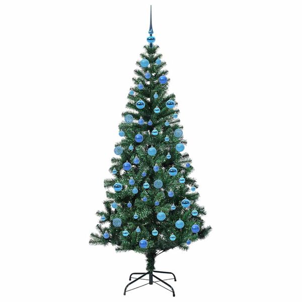 vidaXL Artificial Pre-lit Christmas Tree Green 180 cm PVC and Metal