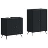 vidaXL 2 Piece Bathroom Cabinet Set BREDA Black Engineered Wood