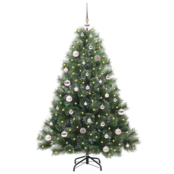 vidaXL Artificial Christmas Tree with 150 LEDs Green 150 cm PE and PVC