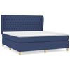 vidaXL Box Spring Bed with Mattress Blue 180x200 cm Fabric