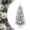 vidaXL Artificial Hinged Christmas Tree Green and White 120 cm