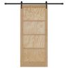 vidaXL Sliding Door ORKDAL Natural and Black 93 x 211 cm