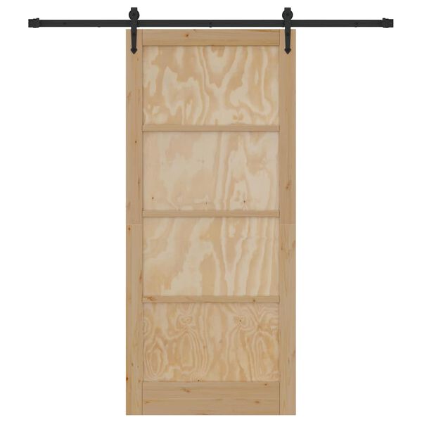 vidaXL Sliding Door ORKDAL Natural and Black 93 x 211 cm