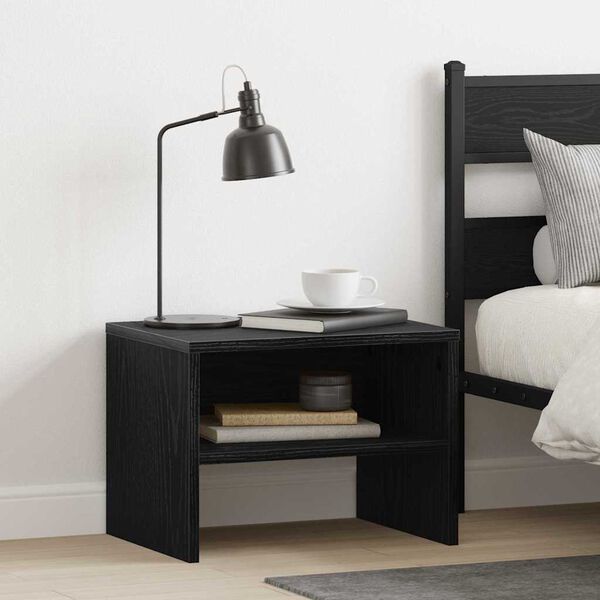 vidaXL Bedside Cabinet 2 pcs Black oak 40 x 40 x 30 cm Engineered wood